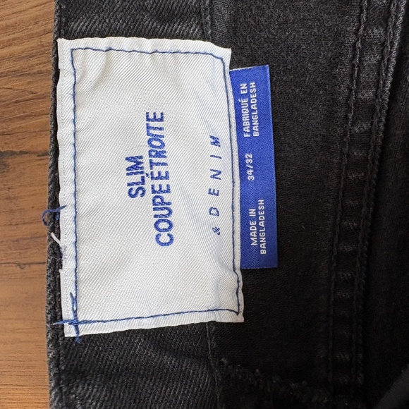 H&M black denim - slim - size 34x32 - Picture 6 of 7